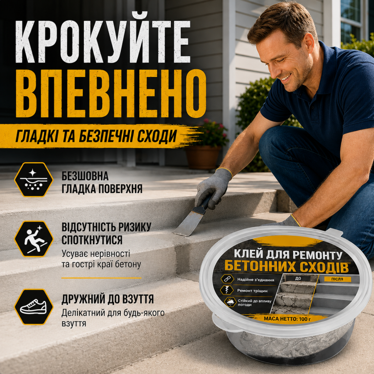 Клей для ремонту бетонних сходів
