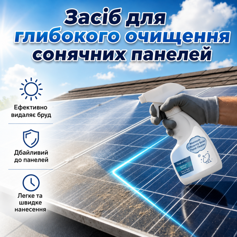 Засіб для чищення сонячних панелей