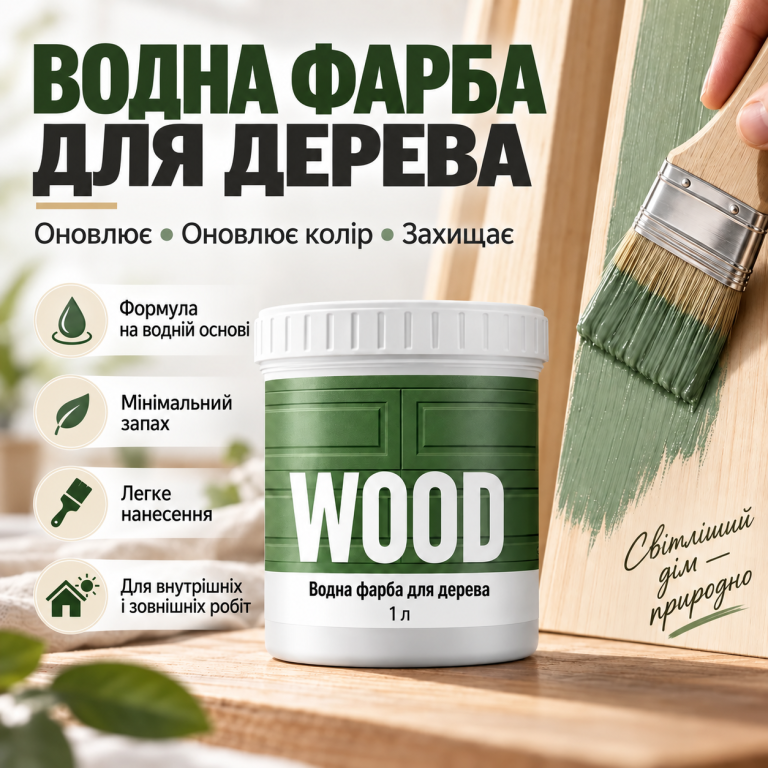 Водоемульсійна фарба для дерева 